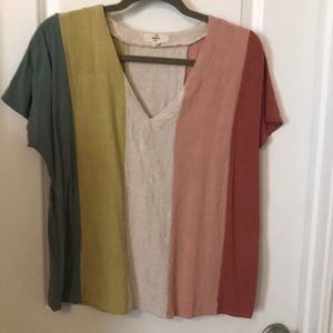 Entro linen/cotton v-neck top